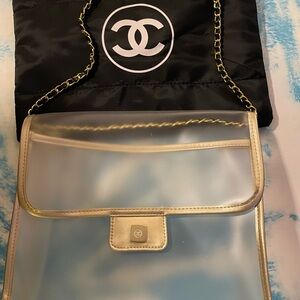 Chanel Transparent Bag with Gold Accents